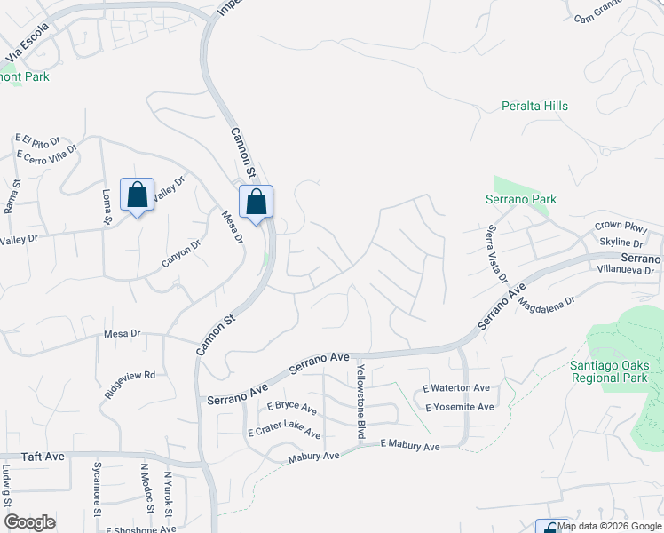 map of restaurants, bars, coffee shops, grocery stores, and more near 6104 East Goldenrod Lane in Orange