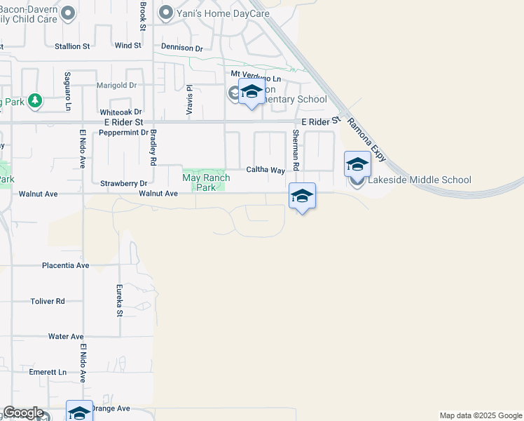 map of restaurants, bars, coffee shops, grocery stores, and more near 27379 Dunite Drive in Perris
