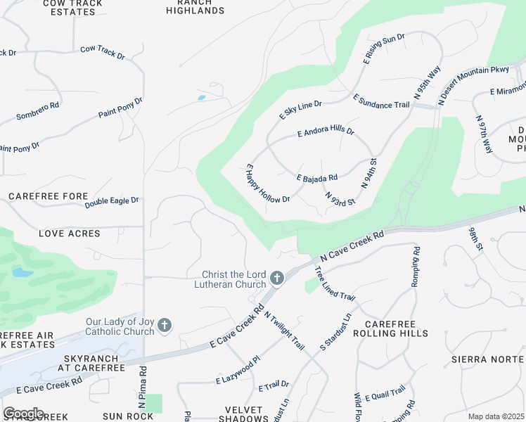 map of restaurants, bars, coffee shops, grocery stores, and more near 9199 East Happy Hollow Drive in Scottsdale
