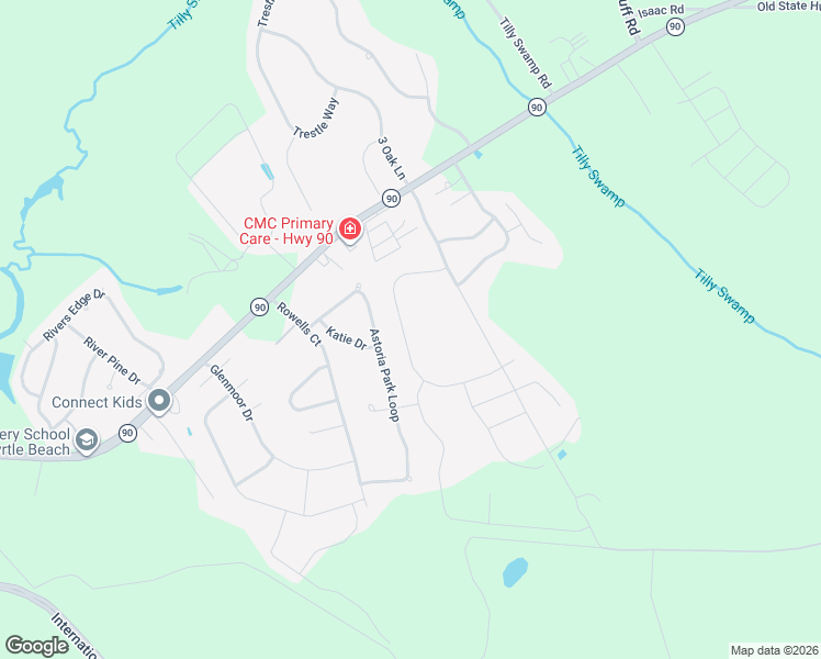 map of restaurants, bars, coffee shops, grocery stores, and more near 881 Wild Leaf Loop in Conway