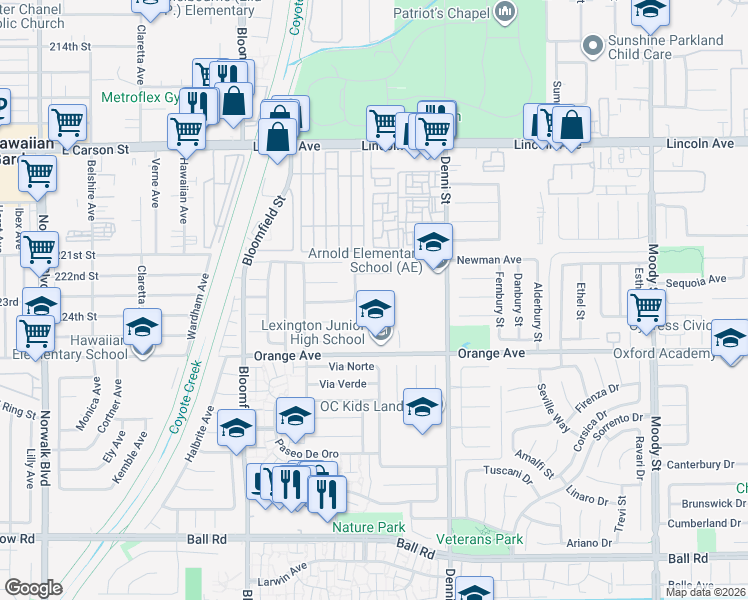 map of restaurants, bars, coffee shops, grocery stores, and more near 4314 Manchester Place in Cypress