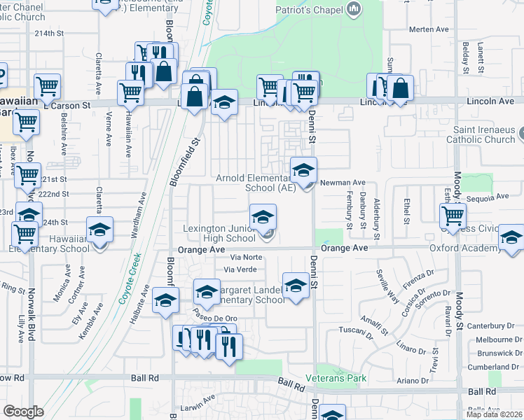 map of restaurants, bars, coffee shops, grocery stores, and more near 4314 Manchester Place in Cypress
