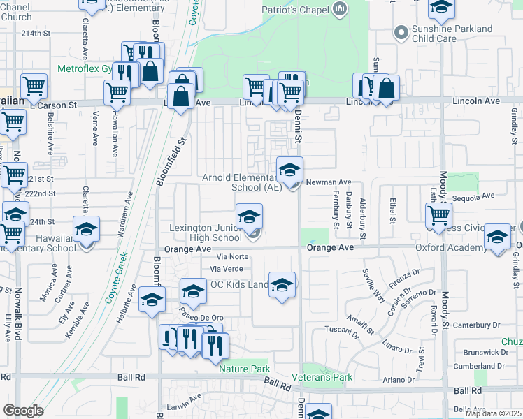 map of restaurants, bars, coffee shops, grocery stores, and more near 4323 Manchester Place in Cypress
