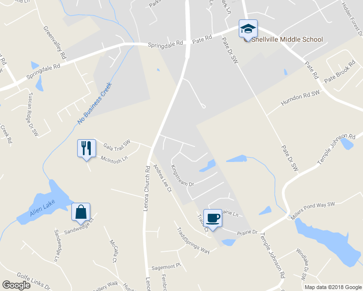 map of restaurants, bars, coffee shops, grocery stores, and more near 3349 Longfield Drive Southwest in Snellville