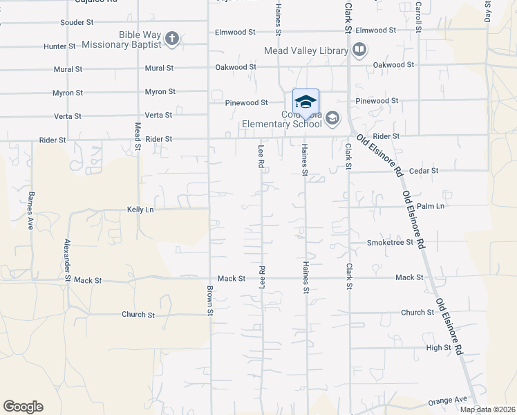 map of restaurants, bars, coffee shops, grocery stores, and more near 20204 Lee Road in Perris