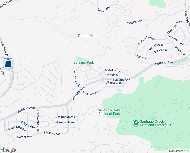 map of restaurants, bars, coffee shops, grocery stores, and more near 7003 Monaco Parkway in Orange