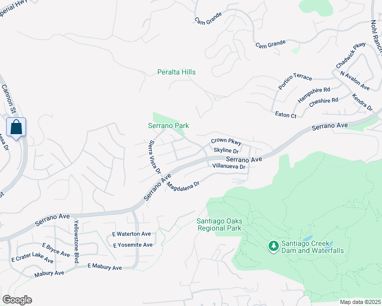 map of restaurants, bars, coffee shops, grocery stores, and more near 7003 Monaco Parkway in Orange