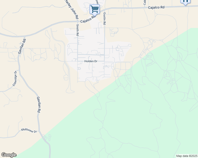 map of restaurants, bars, coffee shops, grocery stores, and more near 20369 Gustin Road in Perris