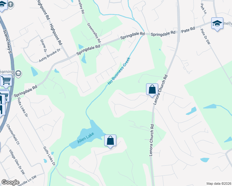 map of restaurants, bars, coffee shops, grocery stores, and more near 3082 Gala Trail Southwest in Snellville