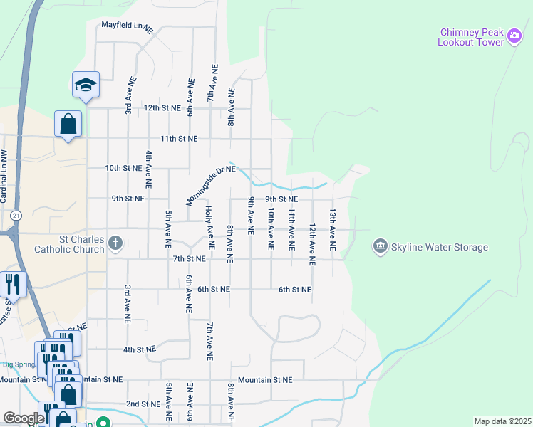 map of restaurants, bars, coffee shops, grocery stores, and more near 807 10th Avenue Northeast in Jacksonville
