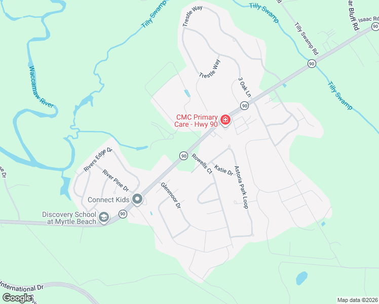 map of restaurants, bars, coffee shops, grocery stores, and more near 4218 South Carolina 90 in Conway