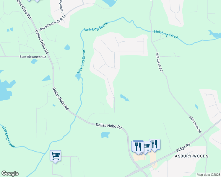 map of restaurants, bars, coffee shops, grocery stores, and more near 201 Glenn Eagles Way in Hiram