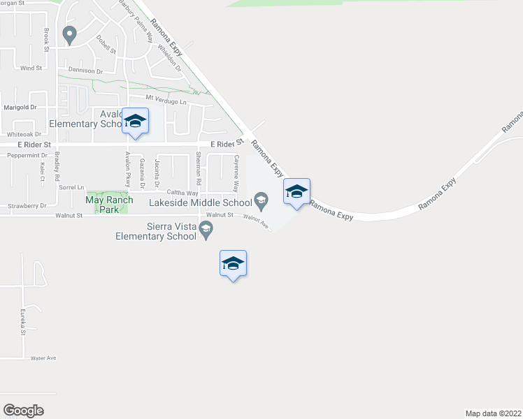 map of restaurants, bars, coffee shops, grocery stores, and more near 27720 Walnut Street in Perris