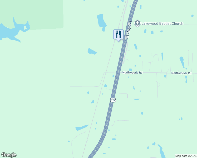 map of restaurants, bars, coffee shops, grocery stores, and more near 206 County Road 34980 in Powderly