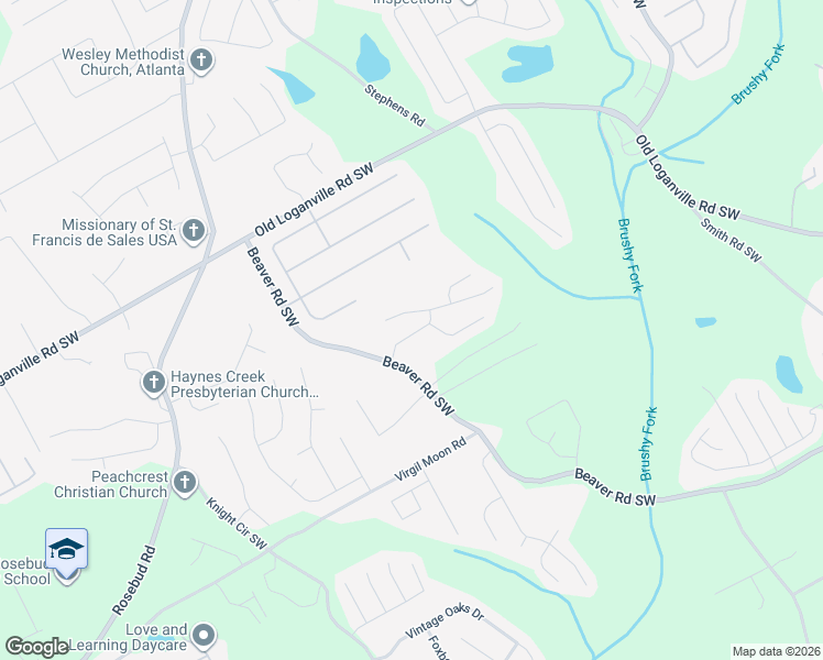 map of restaurants, bars, coffee shops, grocery stores, and more near 1423 Granite Falls Drive in Loganville