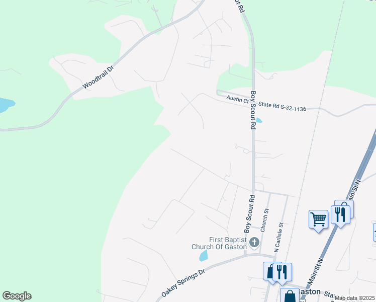 map of restaurants, bars, coffee shops, grocery stores, and more near 263 Sugar Loaf Road in Gaston