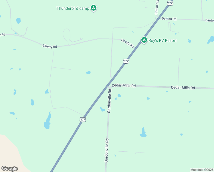 map of restaurants, bars, coffee shops, grocery stores, and more near U.S. Route 377 in Gordonville
