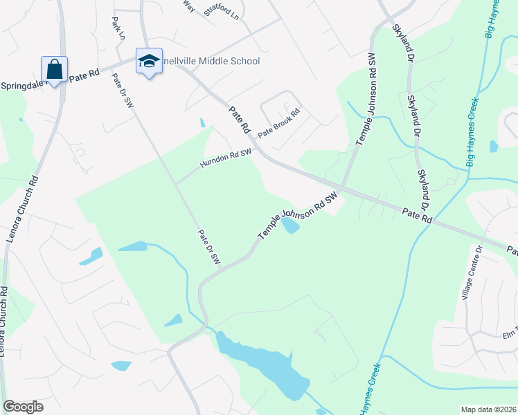 map of restaurants, bars, coffee shops, grocery stores, and more near 2450 Temple Johnson Road in Snellville