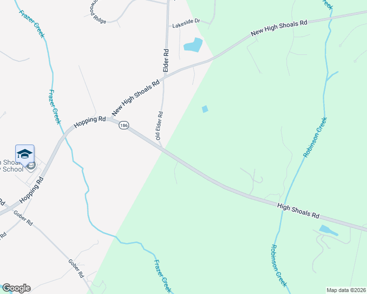 map of restaurants, bars, coffee shops, grocery stores, and more near High Shoals Road in Bishop