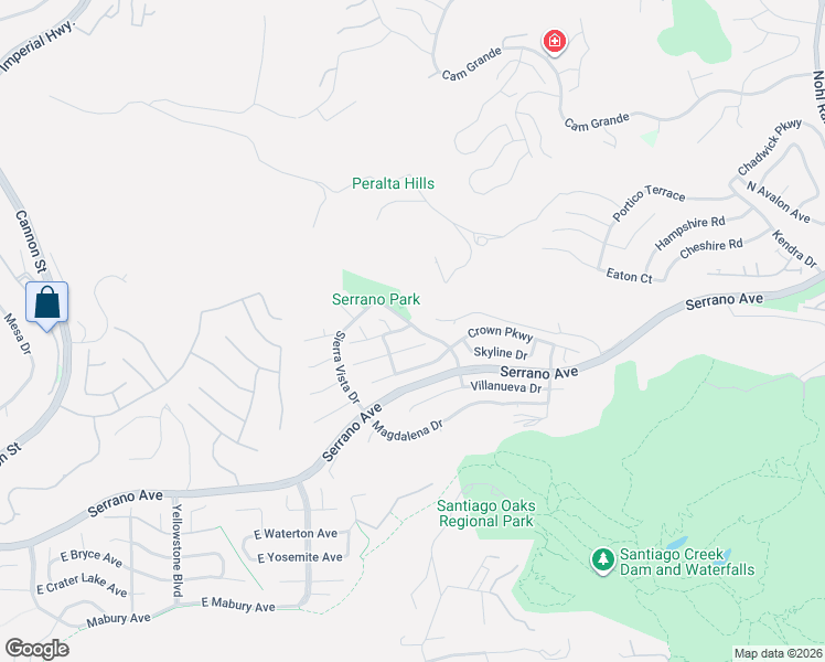 map of restaurants, bars, coffee shops, grocery stores, and more near 6992 Paragon Way in Orange