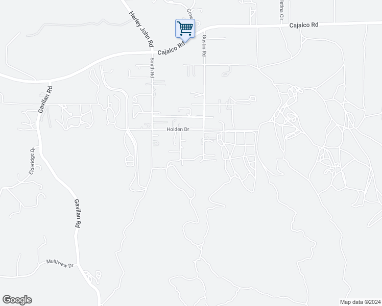 map of restaurants, bars, coffee shops, grocery stores, and more near 20095 Gustin Road in Perris