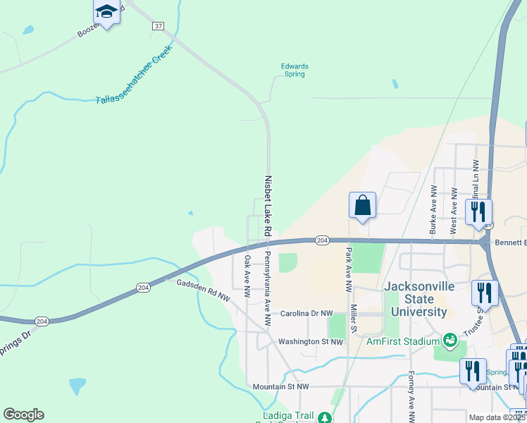 map of restaurants, bars, coffee shops, grocery stores, and more near 157 Nisbet Lake Road in Jacksonville