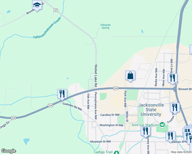map of restaurants, bars, coffee shops, grocery stores, and more near 157 Nisbet Lake Road in Jacksonville