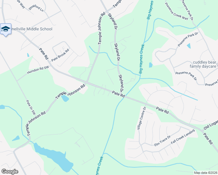 map of restaurants, bars, coffee shops, grocery stores, and more near 3580 Pate Road in Snellville