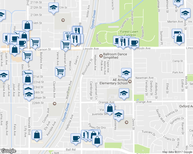 map of restaurants, bars, coffee shops, grocery stores, and more near 4143 Cheshire Drive in Cypress