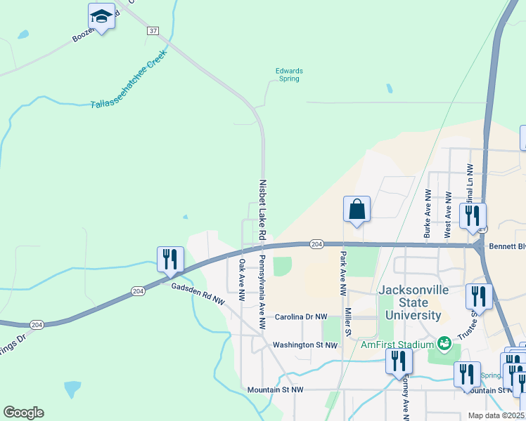 map of restaurants, bars, coffee shops, grocery stores, and more near 167 Nisbet Lake Road in Jacksonville