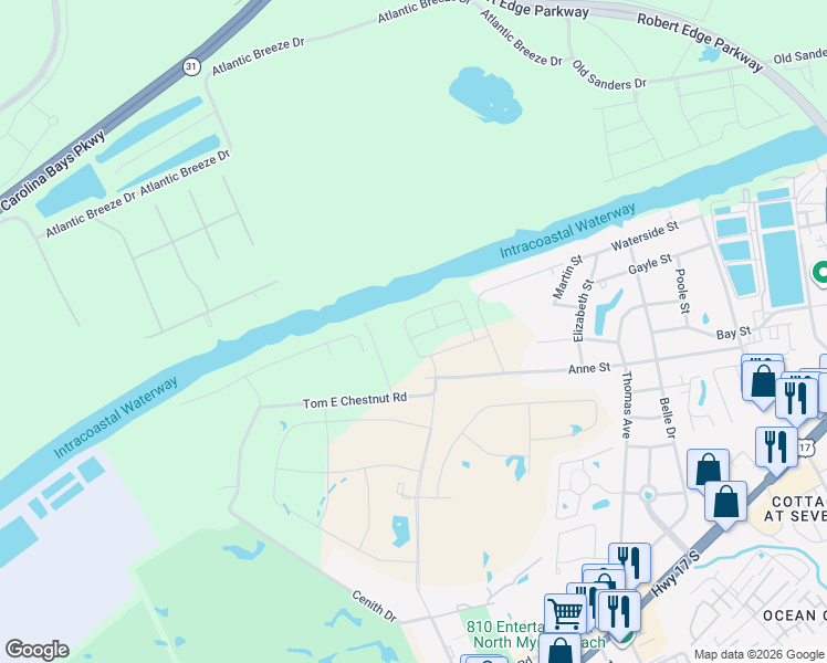 map of restaurants, bars, coffee shops, grocery stores, and more near 255 Palmetto Harbour Drive in North Myrtle Beach