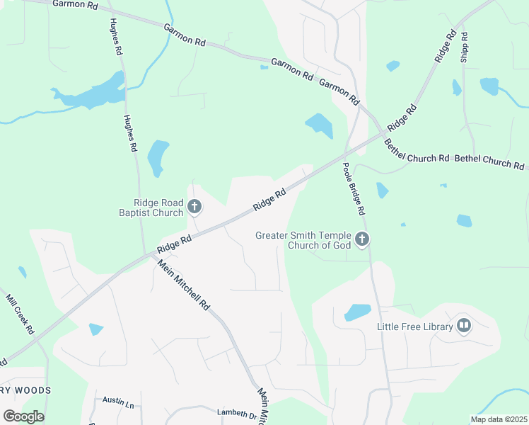 map of restaurants, bars, coffee shops, grocery stores, and more near 6238 Ridge Road in Hiram