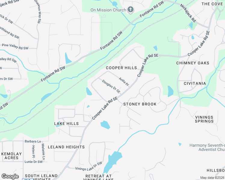 map of restaurants, bars, coffee shops, grocery stores, and more near 132 Douglas Drive Southeast in Mableton