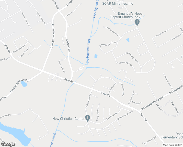 map of restaurants, bars, coffee shops, grocery stores, and more near 3630 Jensen Court in Loganville