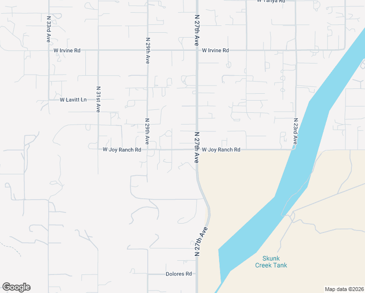 map of restaurants, bars, coffee shops, grocery stores, and more near 2731 West Desert Ranch Road in Phoenix