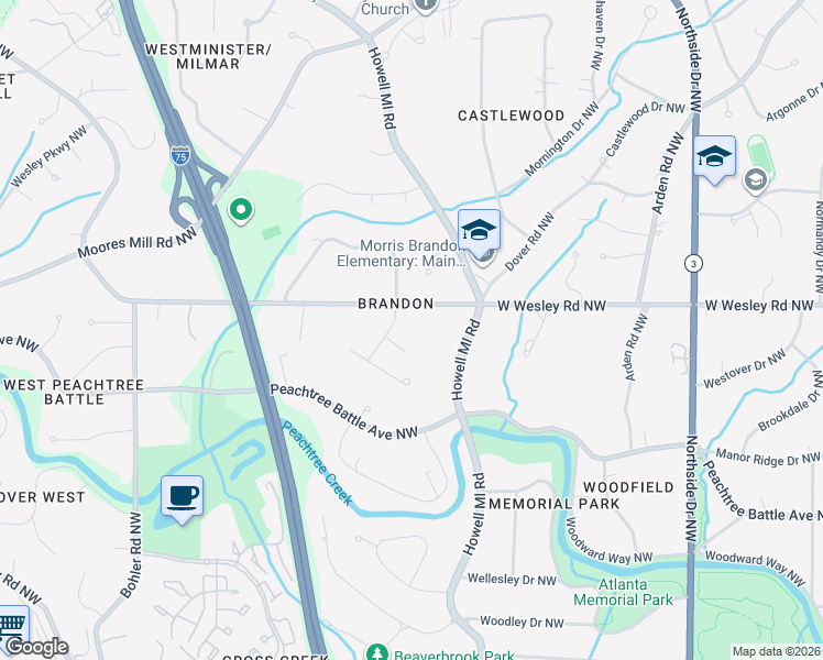 map of restaurants, bars, coffee shops, grocery stores, and more near in Atlanta