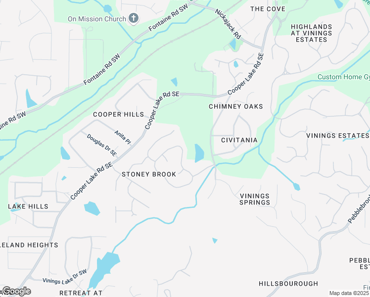 map of restaurants, bars, coffee shops, grocery stores, and more near 5086 Stoneywood Circle Southeast in Mableton