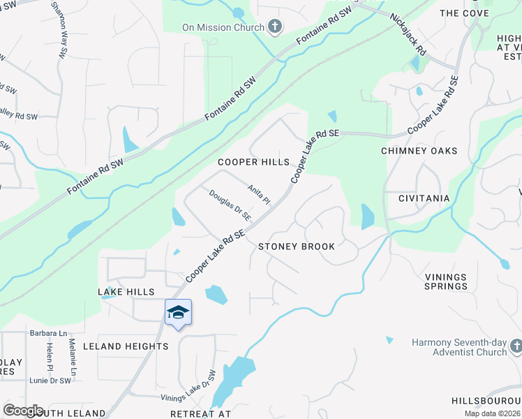 map of restaurants, bars, coffee shops, grocery stores, and more near 171 Douglas Drive Southeast in Mableton