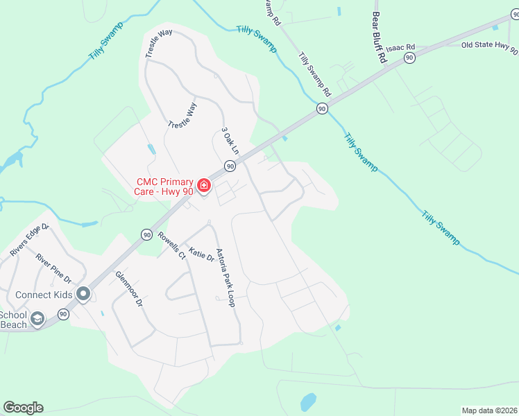 map of restaurants, bars, coffee shops, grocery stores, and more near 437 Black Cherry Way in Conway