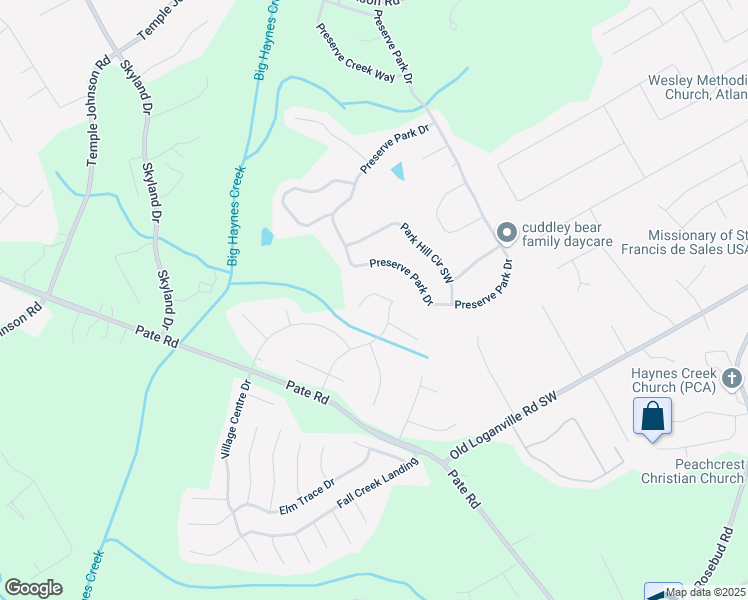 map of restaurants, bars, coffee shops, grocery stores, and more near 1965 Winnstead Place in Loganville