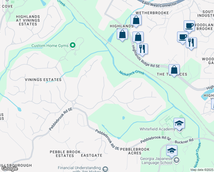 map of restaurants, bars, coffee shops, grocery stores, and more near 5059 Belair Bluff Court Southeast in Mableton