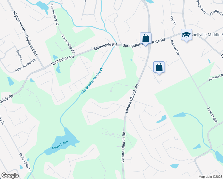 map of restaurants, bars, coffee shops, grocery stores, and more near 3261 Lenora Church Road in Snellville