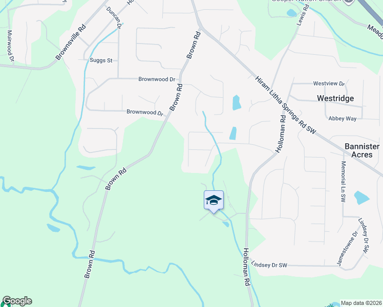 map of restaurants, bars, coffee shops, grocery stores, and more near 5232 Rosetrace Terrace Southwest in Powder Springs