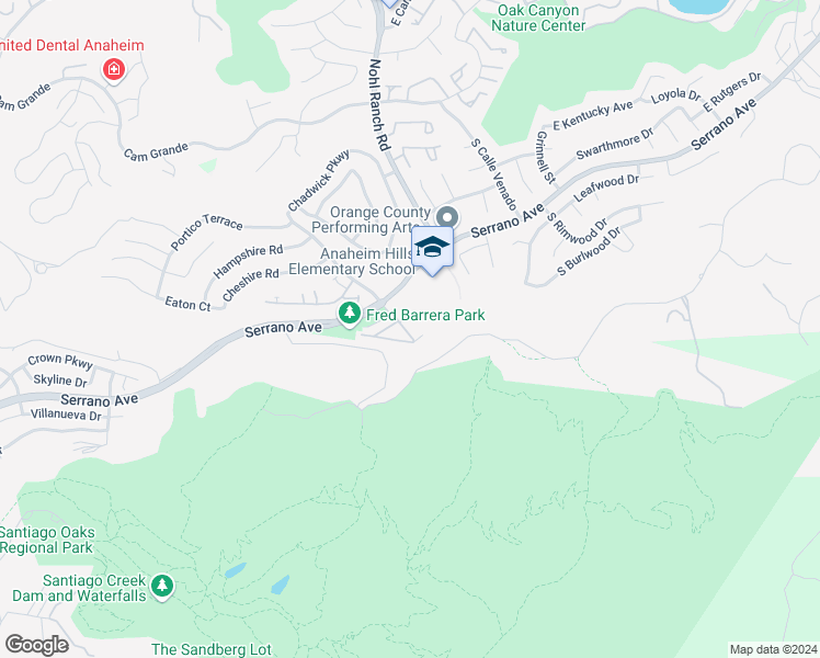 map of restaurants, bars, coffee shops, grocery stores, and more near 8564 Kendra Loop in Orange