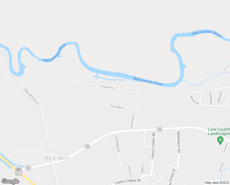 map of restaurants, bars, coffee shops, grocery stores, and more near 1340 Riverside Drive in Conway