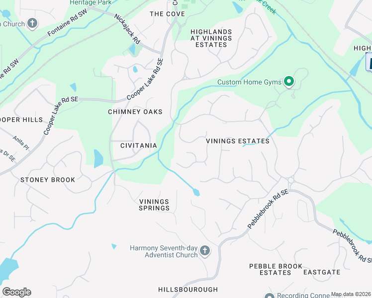 map of restaurants, bars, coffee shops, grocery stores, and more near 5201 Forest View Trail in Mableton