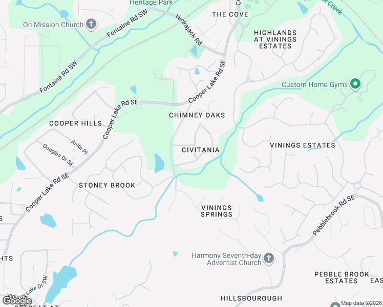 map of restaurants, bars, coffee shops, grocery stores, and more near 5158 Fawn Trail in Mableton
