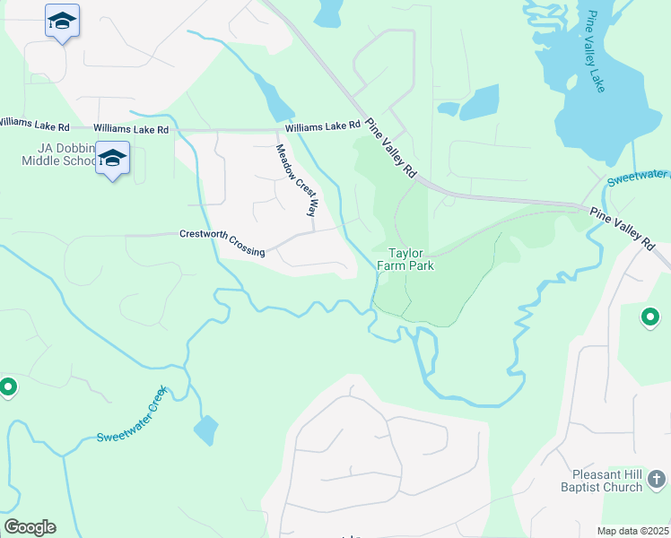 map of restaurants, bars, coffee shops, grocery stores, and more near 190 Crestworth Court in Powder Springs