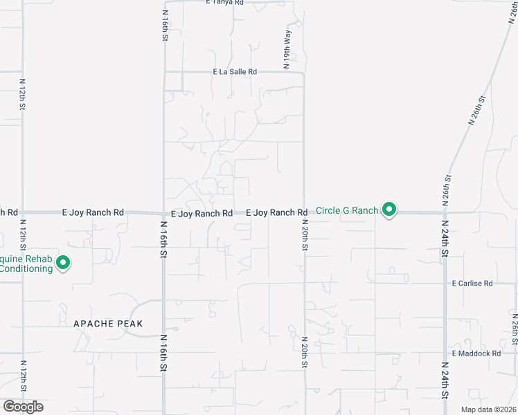 map of restaurants, bars, coffee shops, grocery stores, and more near 1815 East Joy Ranch Road in Phoenix