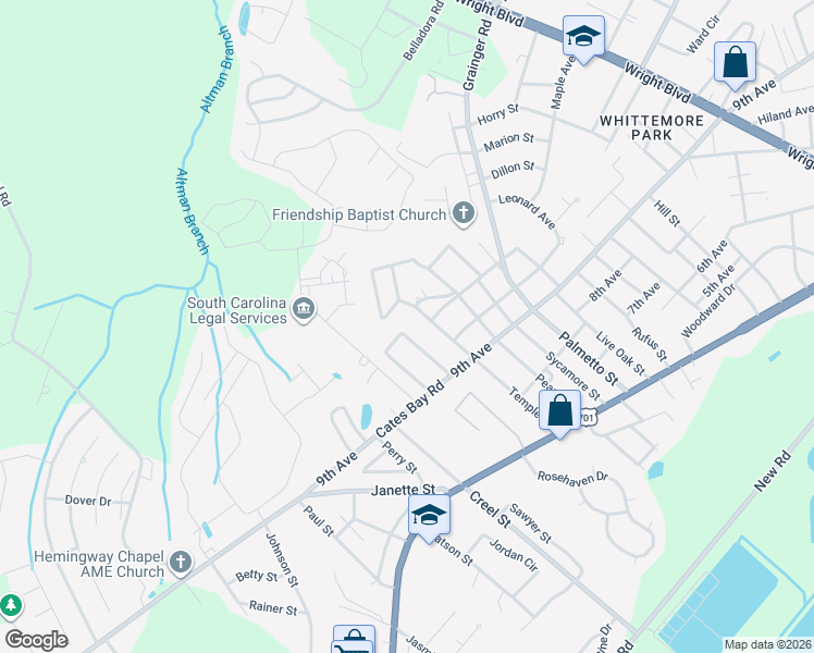 map of restaurants, bars, coffee shops, grocery stores, and more near 918 Forest Loop Road in Conway